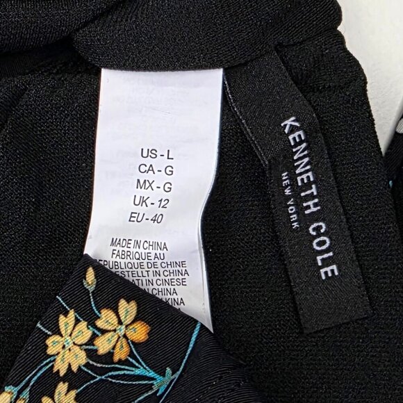 Kenneth Cole Off Shoulder Floral Tropical Stripe One Piece Swim Suit NEW - L - Picture 9 of 11